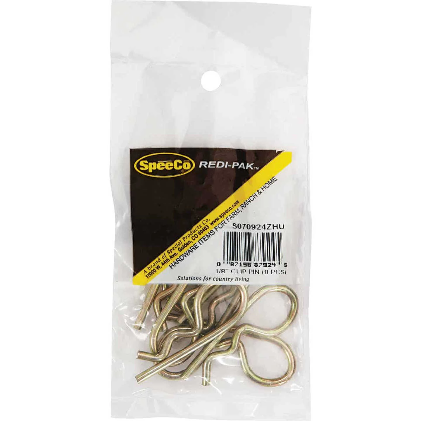 Speeco 1/8 In. X 1-15/16 In. Yellow Zinc Dichromate-Plated Hitch Pin Clip 2 Speeco 1/8 In. X 1-15/16 In. Yellow Zinc Dichromate-Plated Hitch Pin Clip - Image 2