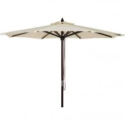 Outdoor Expressions 9 Ft. Pulley Cream Market Patio Umbrella With Chrome Plated Hardware