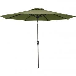 Outdoor Expressions 9 Ft. Aluminum Tilt/Crank Heather Green Patio Umbrella