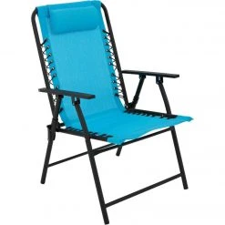 Outdoor Expressions Blue Polyester Bungee Folding Chair