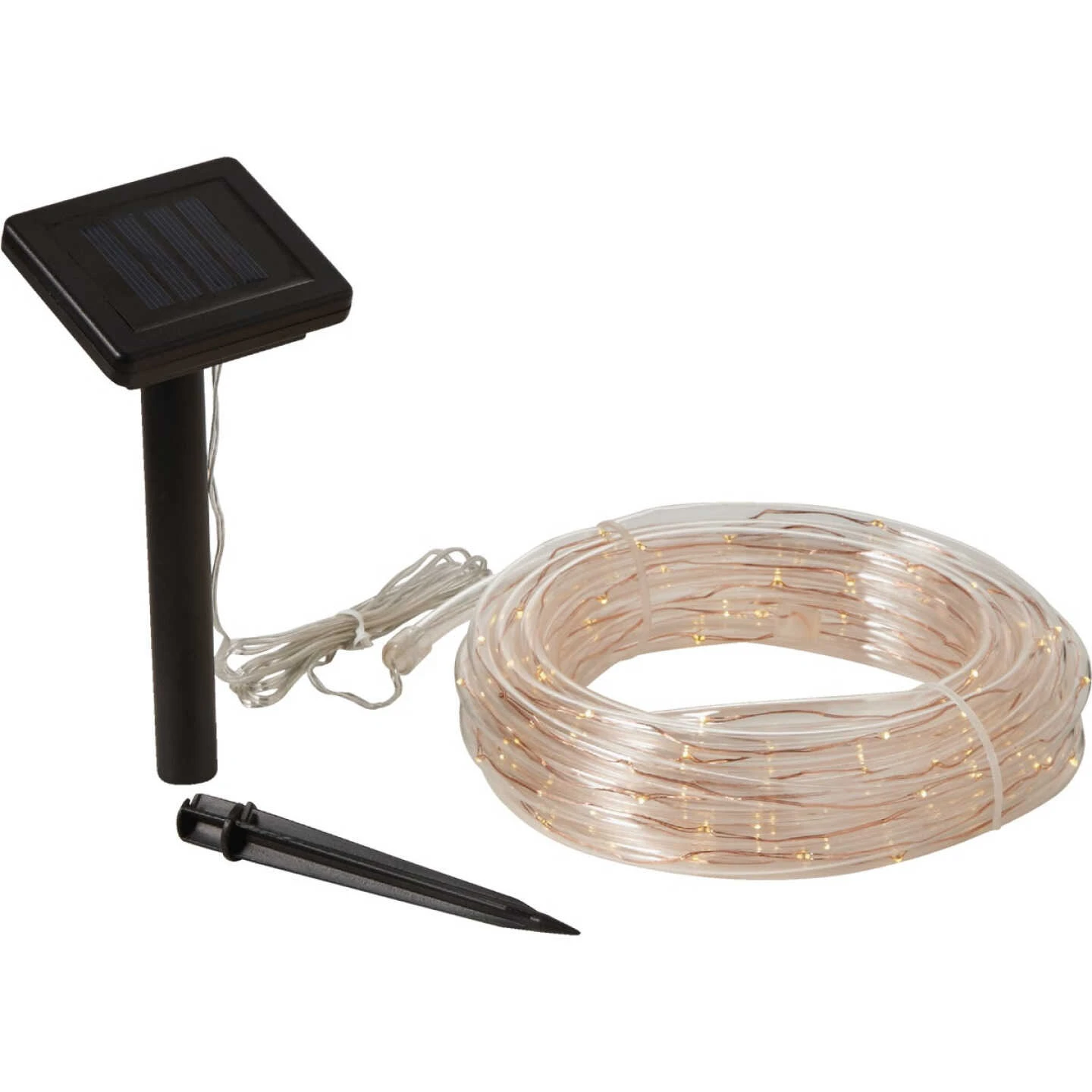 Outdoor Expressions 28 Ft.100-Light LED Warm White Solar Rope Light 1 Outdoor Expressions 28 Ft.100-Light LED Warm White Solar Rope Light