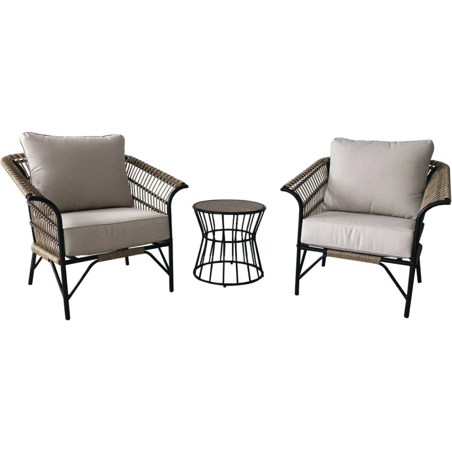 Outdoor Expressions Brentwood 3-Piece Wicker Chat Set 1 Outdoor Expressions Brentwood 3-Piece Wicker Chat Set