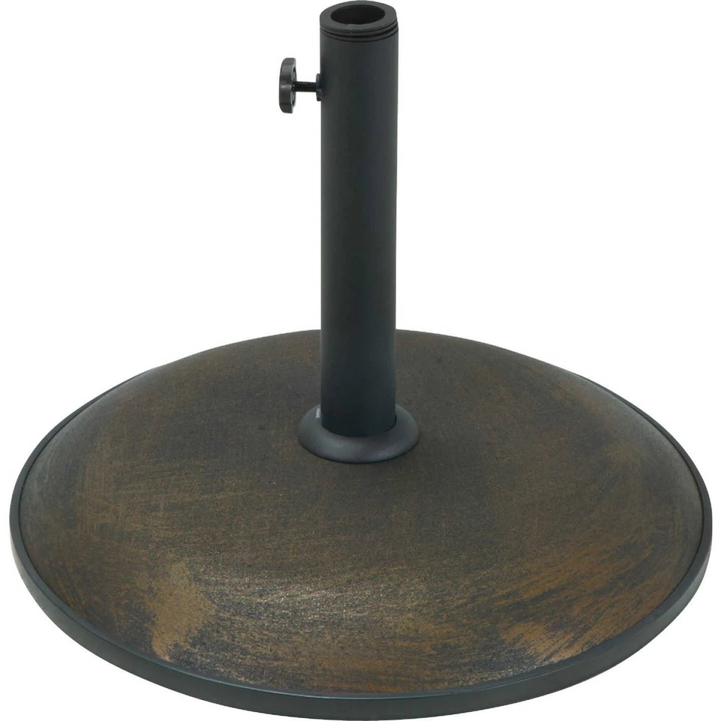 Outdoor Expressions 17 In. Round Bronze Concrete Umbrella Base 1 Outdoor Expressions 17 In. Round Bronze Concrete Umbrella Base