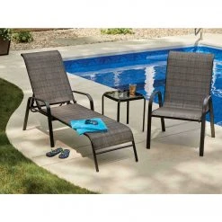 Outdoor Expressions Windsor Collection Black Steel Sling Oversized Stacking Chair -Outdoor Expressions Sales Shop ItemImage 827693 sk8rsz5n7v4t395q2gxt2ntv