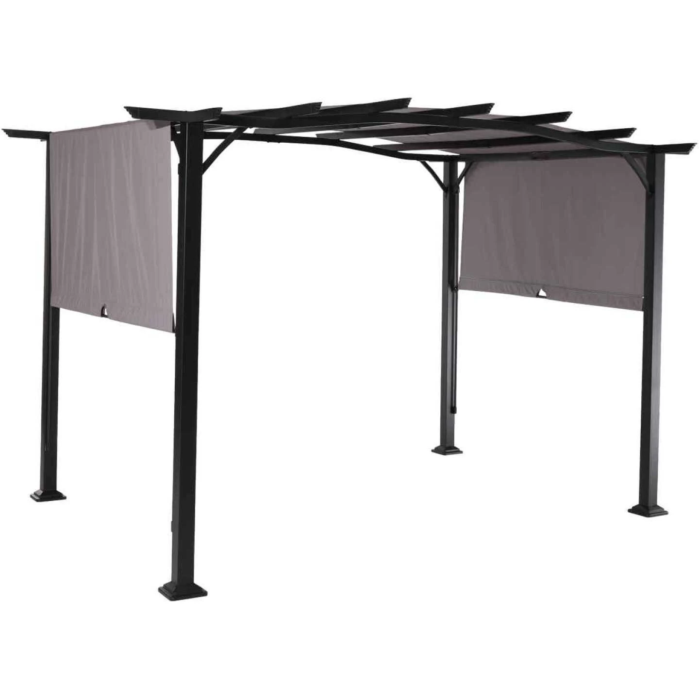 Outdoor Expressions 8.8 Ft. W. X 7.5 Ft. H. X 11.5 Ft. L. Black Steel Pergola 1 Outdoor Expressions 8.8 Ft. W. X 7.5 Ft. H. X 11.5 Ft. L. Black Steel Pergola