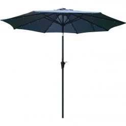 Outdoor Expressions 9 Ft. Aluminum Tilt/Crank Heather Blue Patio Umbrella With Solar LED Lights 5 Outdoor Expressions 9 Ft. Aluminum Tilt/Crank Heather Blue Patio Umbrella With Solar LED Lights -Outdoor Expressions Sales Shop ItemImage 835227 qcpb51 e13lkg 7kcxxt