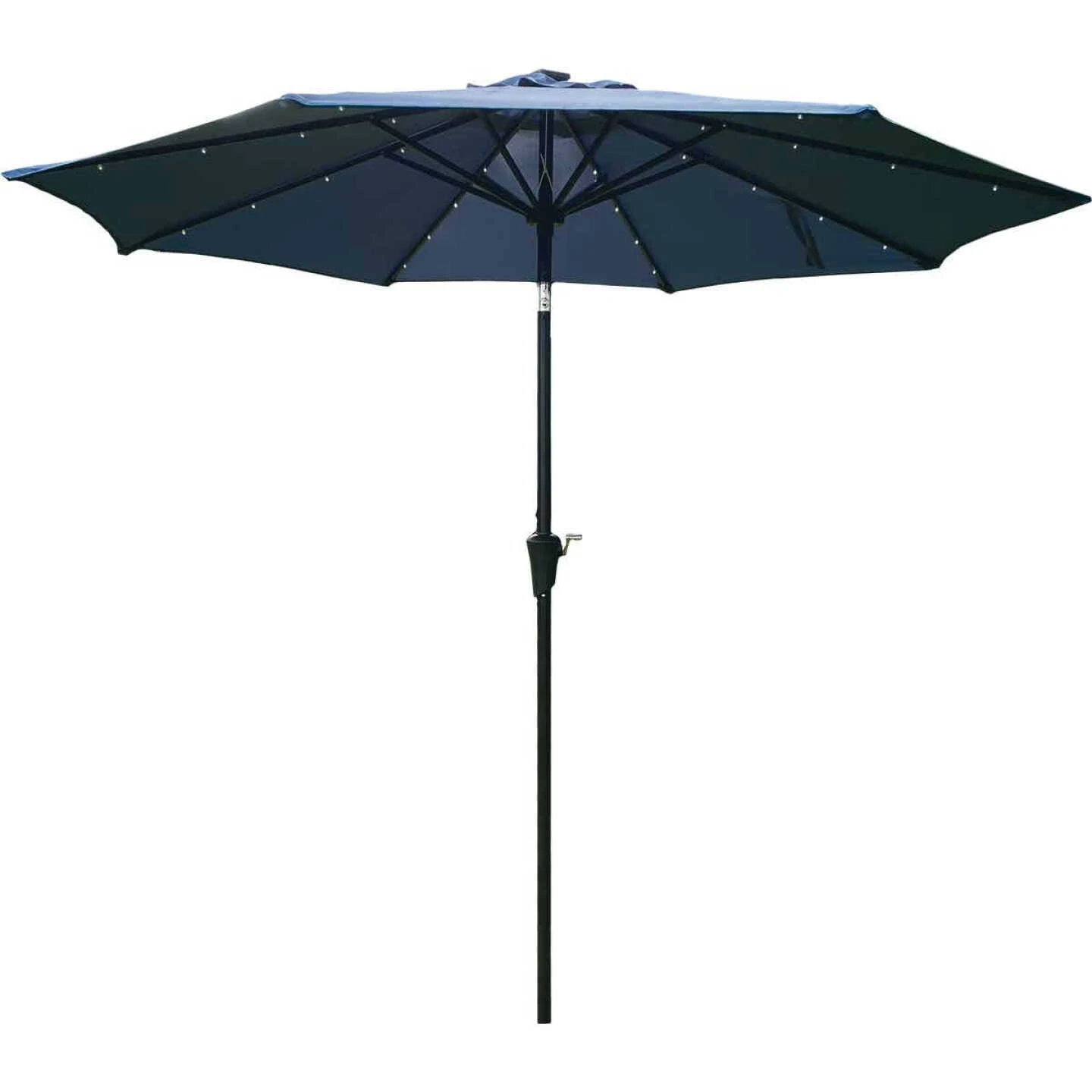 Outdoor Expressions 9 Ft. Aluminum Tilt/Crank Heather Blue Patio Umbrella With Solar LED Lights 3 Outdoor Expressions 9 Ft. Aluminum Tilt/Crank Heather Blue Patio Umbrella With Solar LED Lights - Image 3