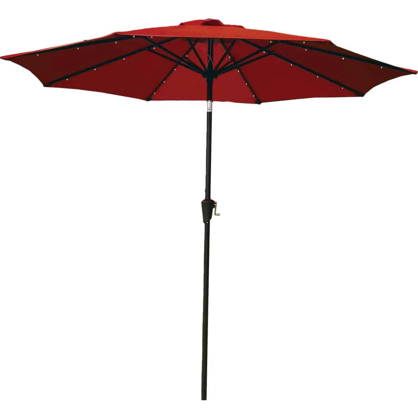 Outdoor Expressions 9 Ft. Aluminum Tilt/Crank Crimson Red Patio Umbrella With Solar LED Lights 2 Outdoor Expressions 9 Ft. Aluminum Tilt/Crank Crimson Red Patio Umbrella With Solar LED Lights - Image 2