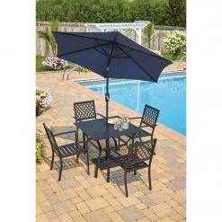 Outdoor Expressions 5-Piece Black Slat Dining Set -Outdoor Expressions Sales Shop ItemImage 843438 87twkbghkwgffrmkgrxvh4px
