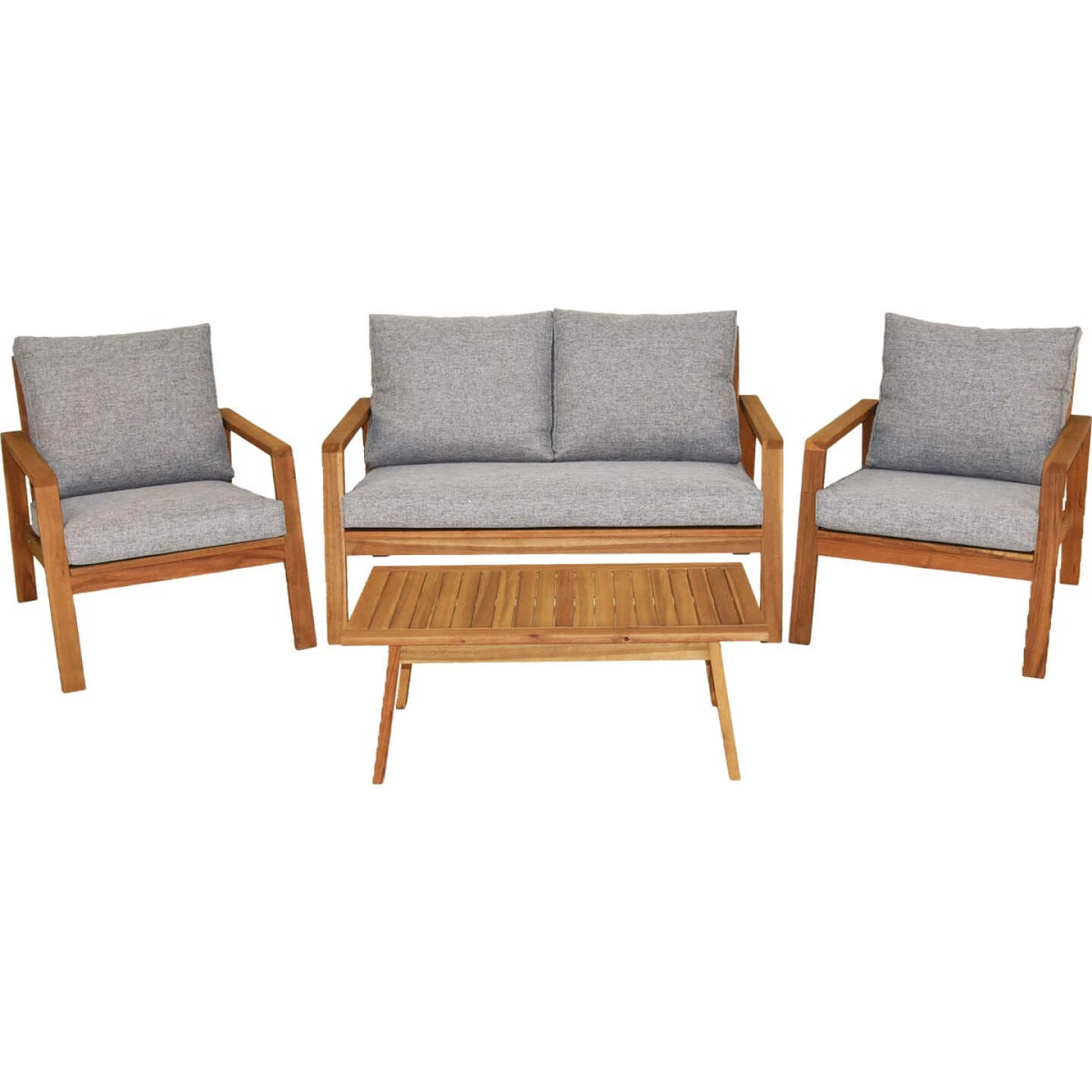 Outdoor Expressions Sutton 4-Piece Acacia Wood Chat Set 1 Outdoor Expressions Sutton 4-Piece Acacia Wood Chat Set