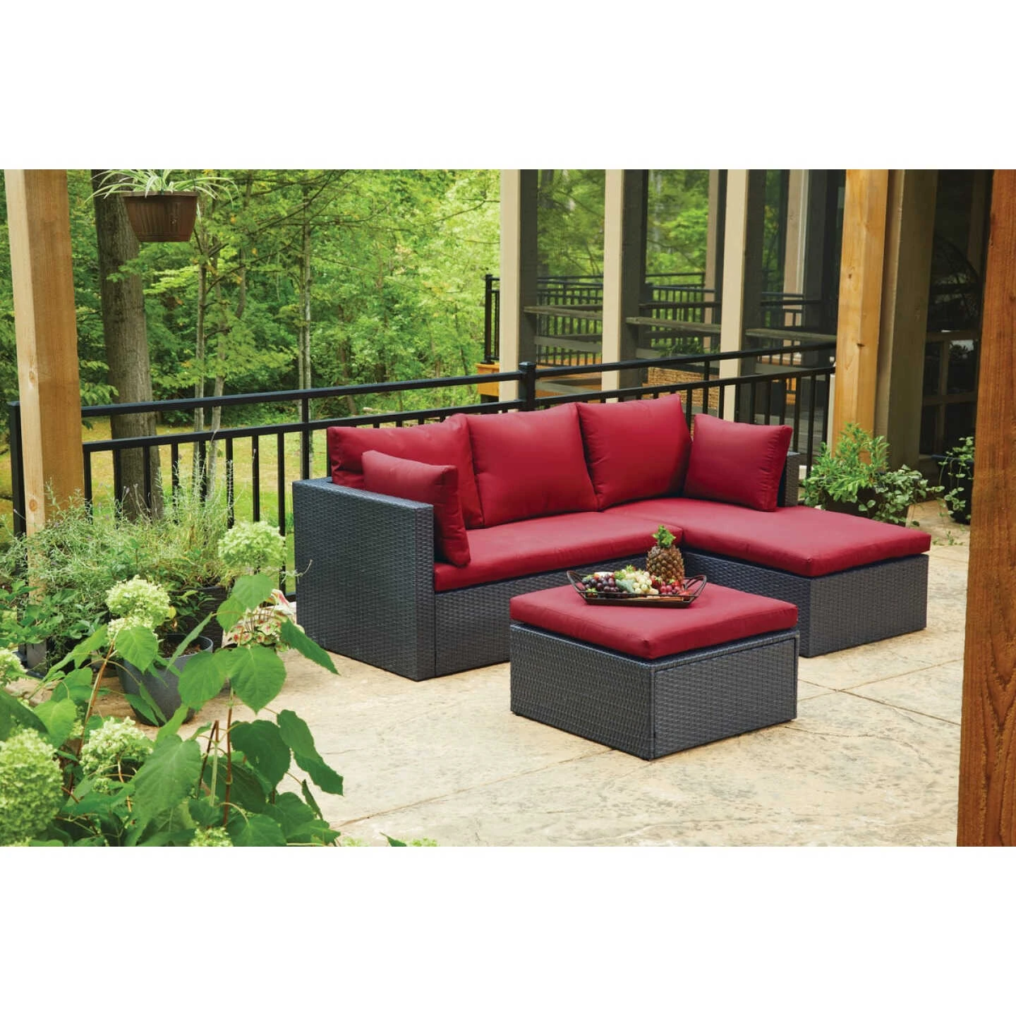 Outdoor Expressions Loft Red Wicker Sofa 3 Outdoor Expressions Loft Red Wicker Sofa - Image 3