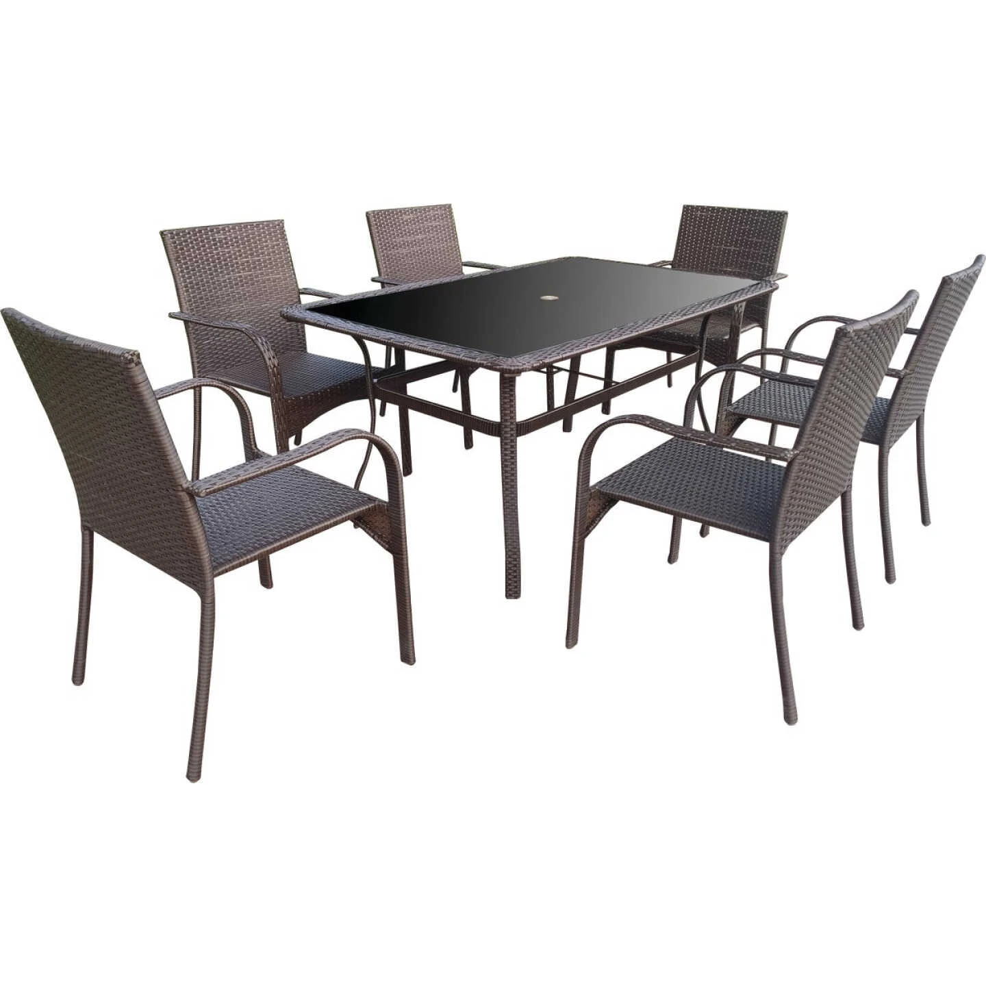 Outdoor Expressions Carlton 7-Piece Mocha Dining Set 1 Outdoor Expressions Carlton 7-Piece Mocha Dining Set